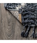MERCER SHAG Area Rug Mercer Shag Plush Tassel Moroccan Diamond Denim Blue/Cream 4 ft. x 6 ft. Area Rug