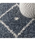 MERCER SHAG Area Rug Mercer Shag Plush Tassel Moroccan Diamond Denim Blue/Cream 4 ft. x 6 ft. Area Rug