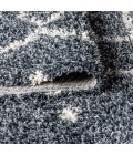 MERCER SHAG Area Rug Mercer Shag Plush Tassel Moroccan Diamond Denim Blue/Cream 4 ft. x 6 ft. Area Rug