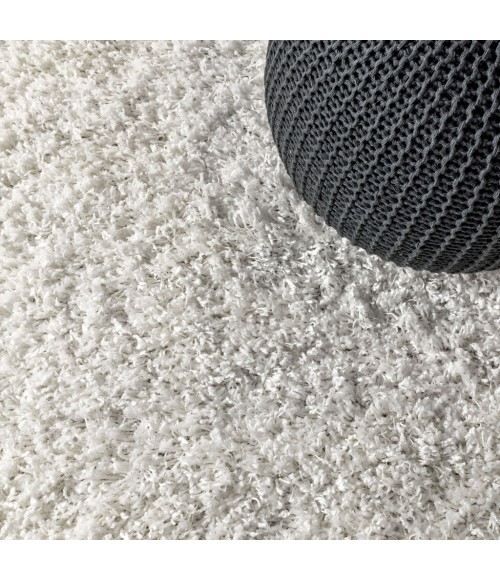 MERCER SHAG Area Rug Mercer Shag Plush White 8 ft. x 10 ft. Area Rug