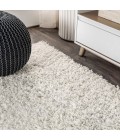 MERCER SHAG Area Rug Mercer Shag Plush White 8 ft. x 10 ft. Area Rug