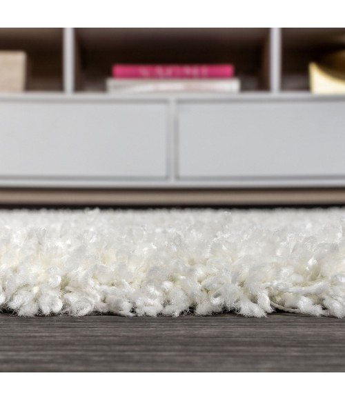 Mercer Shag Plush White 2 ft. x 8 ft. Runner Rug