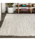 MERCER SHAG Area Rug Mercer Shag Plush White 8 ft. x 10 ft. Area Rug