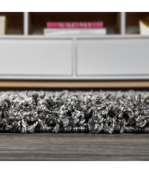 MERCER SHAG Area Rug Mercer Shag Plush Charcoal 2 ft. x 8 ft. Runner Rug