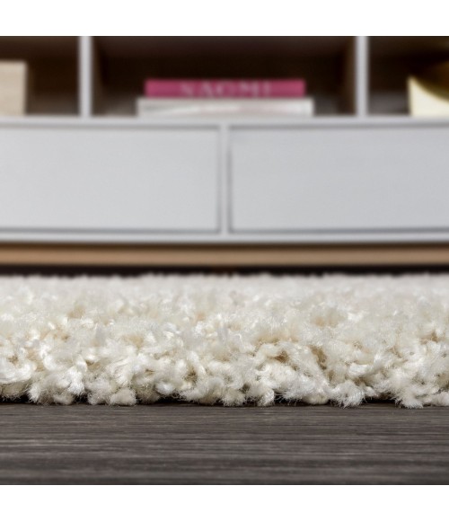 MERCER SHAG Area Rug Mercer Shag Plush Cream 2 ft. x 8 ft. Runner Rug