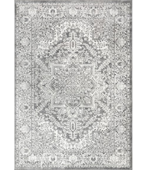 MODERN PERSIAN Area Rug Modern Vintage Medallion Light Grey 8 ft. x 10 ft. Area Rug