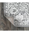 MODERN PERSIAN Area Rug Modern Vintage Medallion Grey 5' Square Area Rug