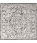 MODERN PERSIAN Area Rug Modern Vintage Medallion Grey 5' Square Area Rug