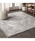 Modern  Vintage Medallion Grey 6' Square Area Rug