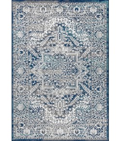 Jonathany Modern Persian MDP100B Navy /Light Grey Area Rug 5 ft. 3 in. X 7 ft. 6 in. Rectangle