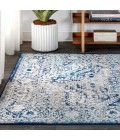 MODERN PERSIAN Area Rug Modern Vintage Medallion Navy /Light Grey 5 ft. x 8 ft. Area Rug