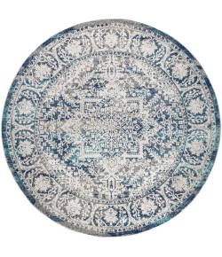 Jonathany Modern Persian MDP100B Navy /Light Grey Area Rug 5 ft. X 5 ft. Round