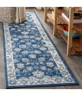 MODERN PERSIAN Area Rug Modern Vintage Moroccan Traditional Navy/Light Grey 2 ft. x 8 ft. Runner Rug