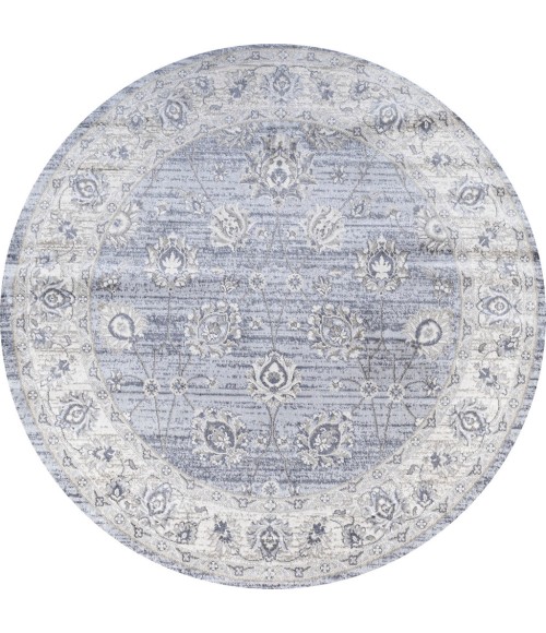 MODERN PERSIAN Area Rug Modern Vintage Moroccan Traditional Light Gray 6' Round Area Rug