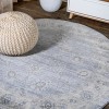 Jonathany Modern Persian MDP101B Light Gray Area Rug 6 ft. 7 in. X 6 ft. 7 in. Round