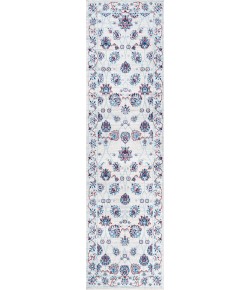 Jonathany Modern Persian MDP101D Ivory/Blue/Red Area Rug 2 ft. 3 in. X 8 ft. Runner