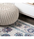MODERN PERSIAN Area Rug Modern Vintage Moroccan Traditional Ivory/Blue/Red 4 ft. x 6 ft. Area Rug