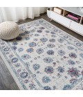 MODERN PERSIAN Area Rug Modern Vintage Moroccan Traditional Ivory/Blue/Red 4 ft. x 6 ft. Area Rug