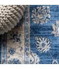 MODERN PERSIAN Area Rug Modern Vintage Moroccan Traditional Blue/Ivory 4 ft. x 6 ft. Area Rug
