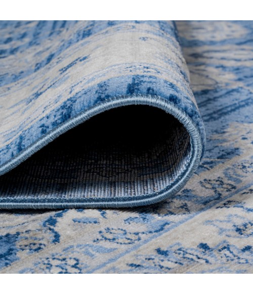 MODERN PERSIAN Area Rug Modern Vintage Moroccan Traditional Blue/Ivory 4 ft. x 6 ft. Area Rug