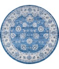 Modern  Vintage Moroccan Traditional Blue/Ivory 6' Round Area Rug