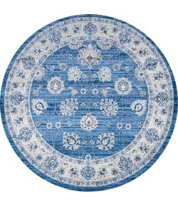Jonathany Modern Persian MDP101E Blue/Ivory Area Rug 5 ft. X 5 ft. Round