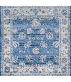 Jonathany Modern Persian MDP101E Blue/Ivory Area Rug 5 ft. X 5 ft. Square