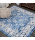 MODERN PERSIAN Area Rug Modern Vintage Moroccan Traditional Blue/Ivory 5' Square Area Rug