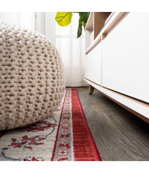 MODERN PERSIAN Area Rug Modern Vintage Moroccan Traditional Red/Ivory 2 ft. x 8 ft. Runner Rug