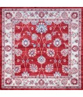 MODERN PERSIAN Area Rug Modern Vintage Moroccan Traditional Red/Ivory 5' Square Area Rug