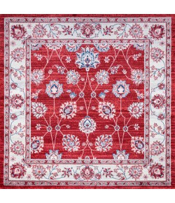 Jonathany Modern Persian MDP101F Red/Ivory Area Rug 5 ft. X 5 ft. Square