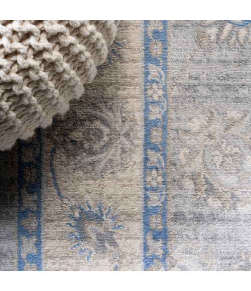 MODERN PERSIAN Area Rug Modern Vintage Moroccan Traditional Gray/Blue 6' Round Area Rug