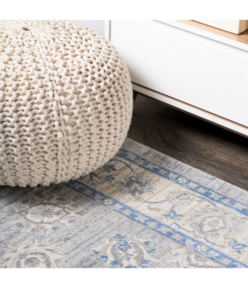 MODERN PERSIAN Area Rug Modern Vintage Moroccan Traditional Gray/Blue 6' Round Area Rug