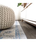 MODERN PERSIAN Area Rug Modern Vintage Moroccan Traditional Gray/Blue 6' Round Area Rug