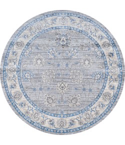 Jonathany Modern Persian MDP101G Gray/Blue Area Rug 6 ft. 7 in. X 6 ft. 7 in. Round
