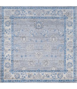 Jonathany Modern Persian MDP101G Gray/Blue Area Rug 5 ft. X 5 ft. Square