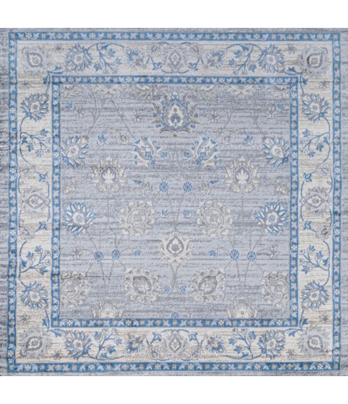 MODERN PERSIAN Area Rug Modern Vintage Moroccan Traditional Gray/Blue 5' Square Area Rug