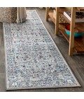 MODERN PERSIAN Area Rug Modern Vintage Medallion Light Grey/ Multi 2 ft. x 8 ft. Runner Rug