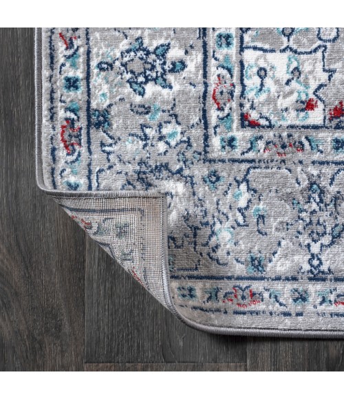 MODERN PERSIAN Area Rug Modern Vintage Medallion Light Grey/ Multi 5 ft. x 8 ft. Area Rug