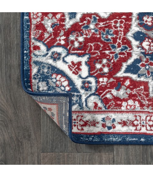 MODERN PERSIAN Area Rug Modern Vintage Medallion Navy/Red 5 ft. x 8 ft. Area Rug