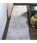 MODERN PERSIAN Area Rug Modern Vintage Moroccan Medallion Light Gray 2 ft. x 10 ft. Runner Rug