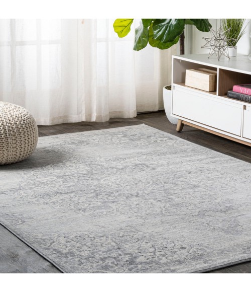 MODERN PERSIAN Area Rug Modern Vintage Moroccan Medallion Light Gray 4 ft. x 6 ft. Area Rug