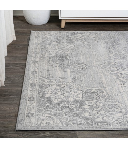 MODERN PERSIAN Area Rug Modern Vintage Moroccan Medallion Light Gray 4 ft. x 6 ft. Area Rug
