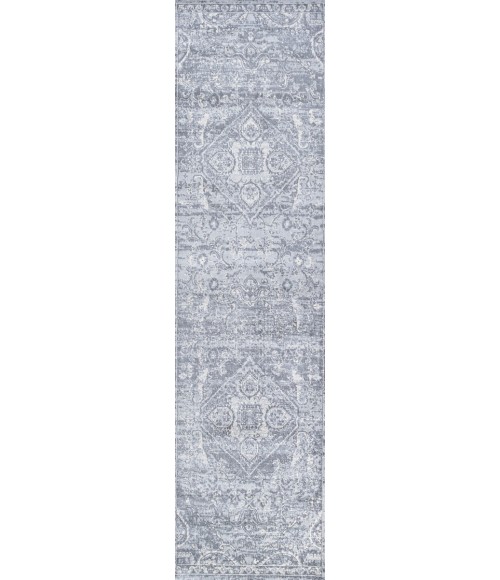 MODERN PERSIAN Area Rug Modern Vintage Medallion Gray 2 ft. x 10 ft. Runner Rug