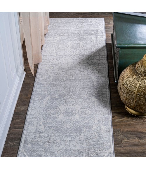 MODERN PERSIAN Area Rug Modern Vintage Medallion Gray 2 ft. x 10 ft. Runner Rug