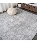 MODERN PERSIAN Area Rug Modern Vintage Medallion Gray 5' Square Area Rug
