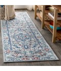 MODERN PERSIAN Area Rug Modern Vintage Medallion Light Grey/Blue 2 ft. x 8 ft. Runner Rug