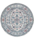 MODERN PERSIAN Area Rug Modern Vintage Medallion Light Gray/Blue 5' Round Area Rug