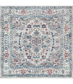 Jonathany Modern Persian MDP105A Light Gray/Blue Area Rug 6 ft. 7 in. X 6 ft. 7 in. Square