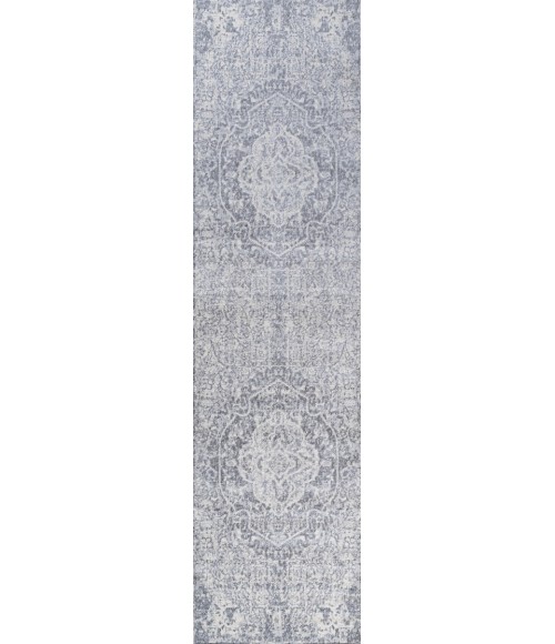 MODERN PERSIAN Area Rug Modern Vintage Medallion Gray/Ivory 2 ft. x 10 ft. Runner Rug